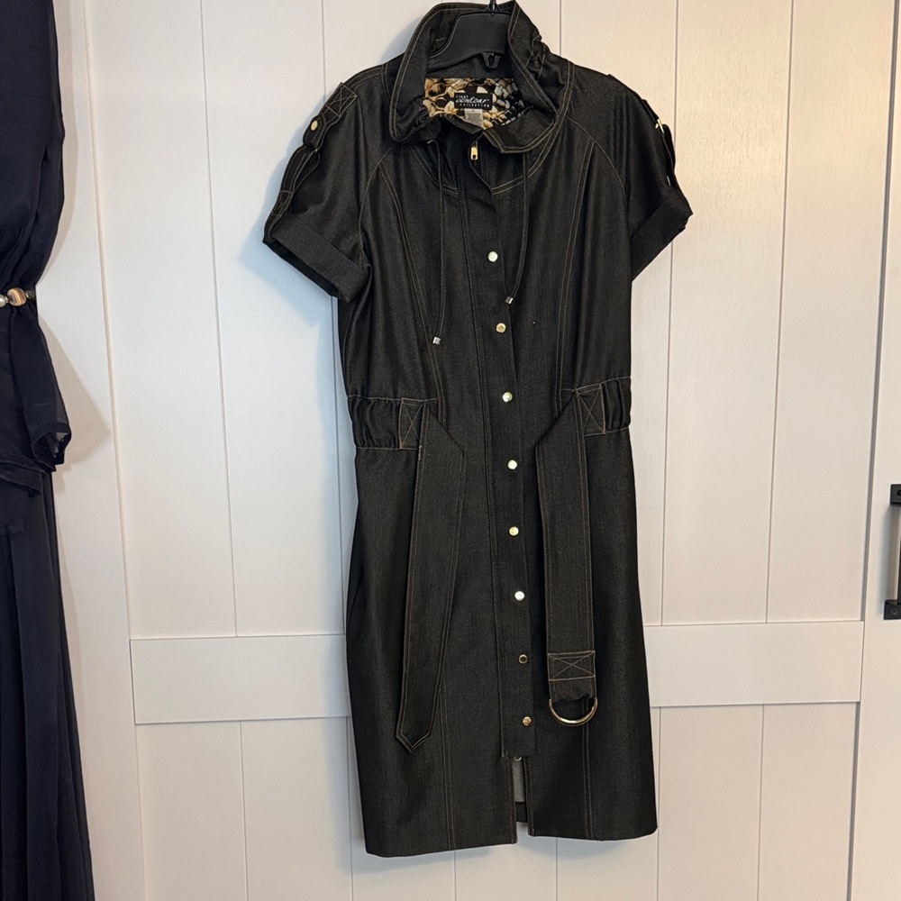 Stylish Black Button-Up and/two zippered Dress